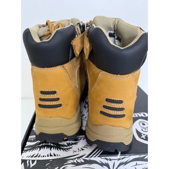 OUXX Work Boots for Men, Side Zipper Steel Toe Shoes, Water-Resistant, Non-Slip - Picture 6 of 7